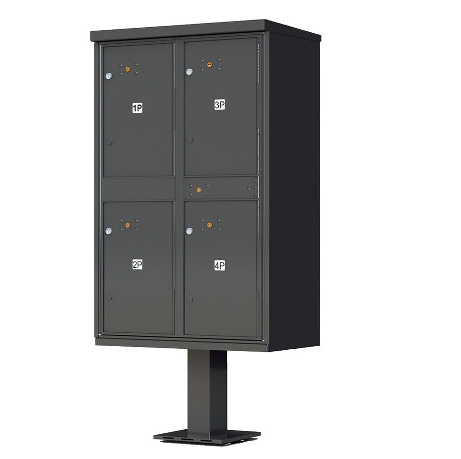 valiant CBU Outdoor Parcel Locker - 1590-T2 | Total Tenant Doors: 0 | Total Parcel Lockers: 4