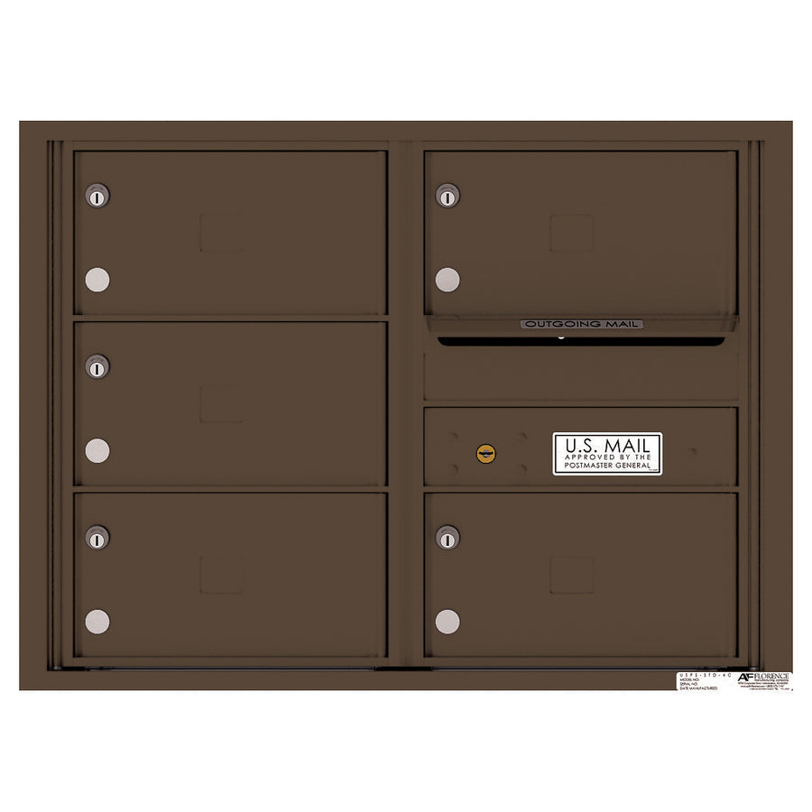 4C Commercial Mailbox, Wall Mt. USPS Approved, Total Tenant compartments 5