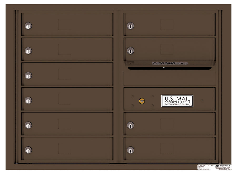 4C Commercial Mailbox, Wall Mt. USPS Approved, Total Tenant compartments 10