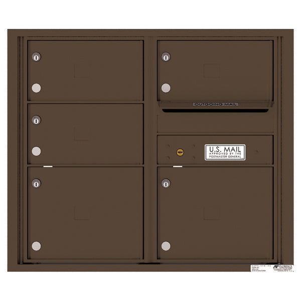4C Commercial Mailbox, Wall Mt. USPS Approved, Total Tenant compartments 5