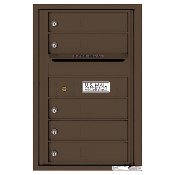 4C Commercial Mailbox, Wall Mt. USPS Approved, Total Tenant compartments 5