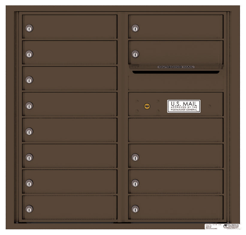 4C Commercial Mailbox, Wall Mt. USPS Approved, Total Tenant compartments 13