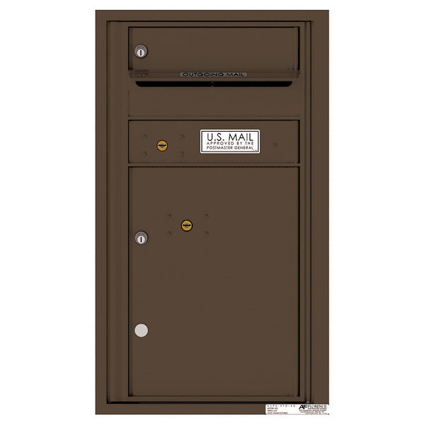4C Commercial Mailbox, Wall Mt. USPS Approved, Total Tenant compartments 1, Total Parcel Lockers 1