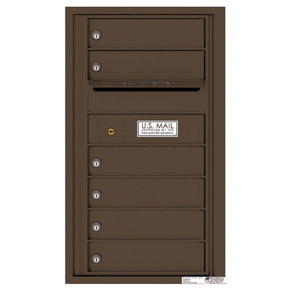 4C Commercial Mailbox, Wall Mt. USPS Approved, Total Tenant compartments 6