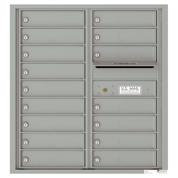 4C Commercial Mailbox, Wall Mt. USPS Approved, Total Tenant compartments 16