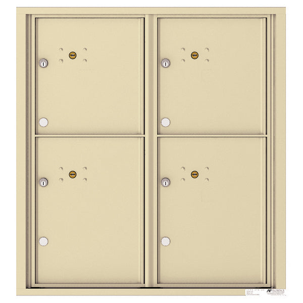 4C Commercial Mailbox, Wall Mt. USPS Approved, Total Parcel Lockers 4