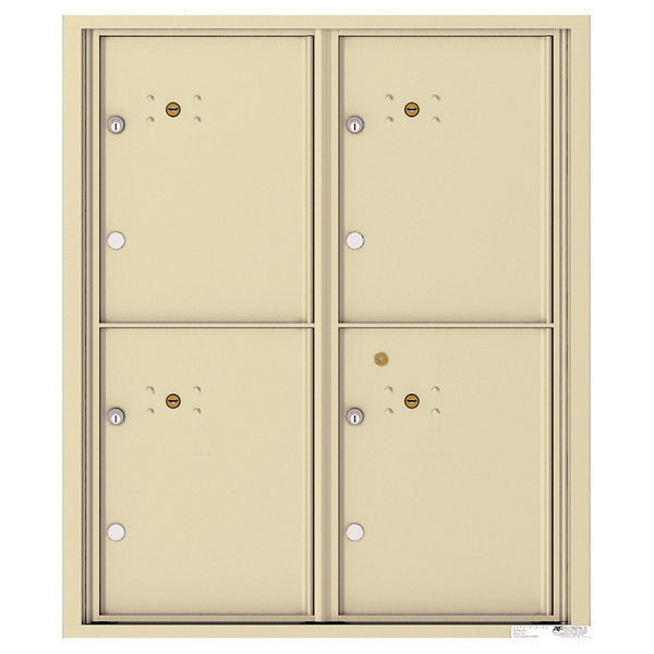 4C Commercial Mailbox, Wall Mt. USPS Approved, Total Parcel Lockers 4