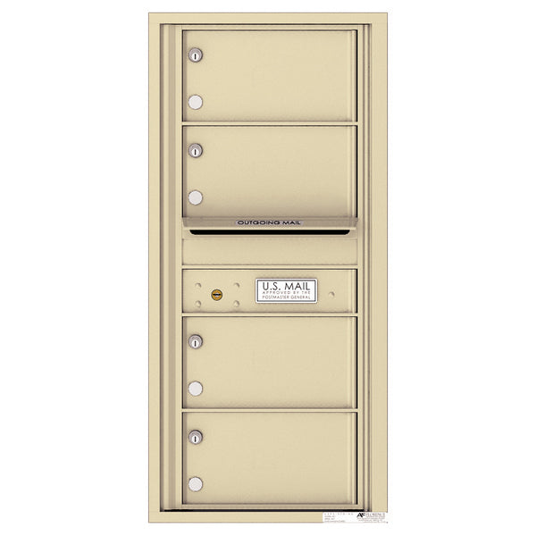 4C Commercial Mailbox, Wall Mt. USPS Approved, Total Tenant compartments 4