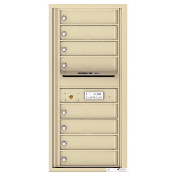 4C Commercial Mailbox, Wall Mt. USPS Approved, Total Tenant compartments 8