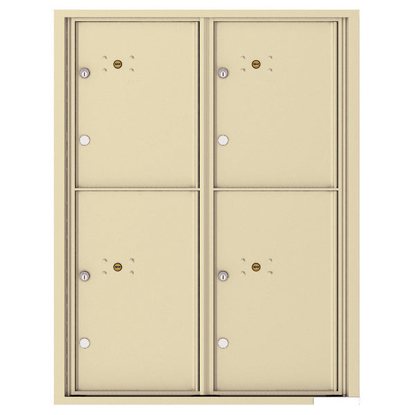 4C Commercial Mailbox, Wall Mt. USPS Approved, Total Parcel Lockers 4