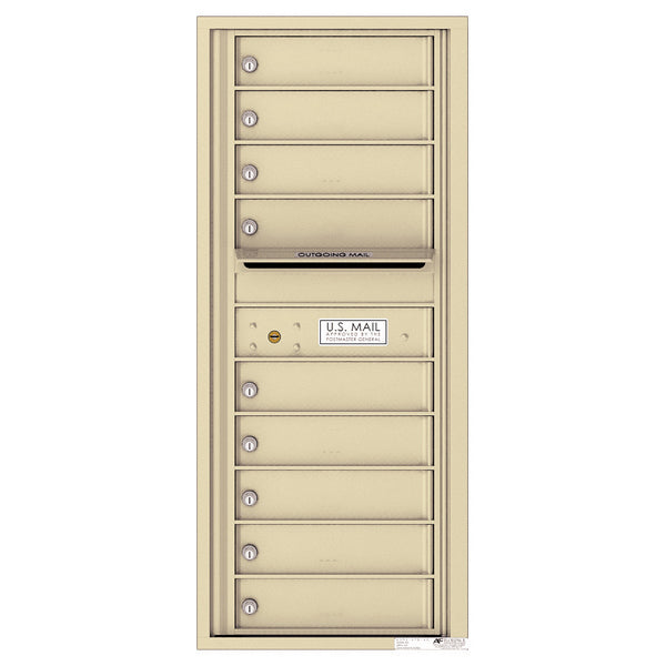 4C Commercial Mailbox, Wall Mt. USPS Approved, Total Tenant compartments 9