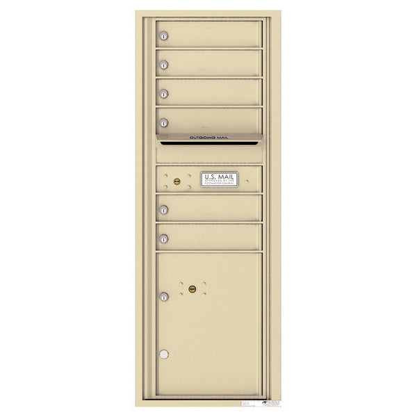 4C Commercial Mailbox, Wall Mt. USPS Approved, Total Tenant compartments 6, Total Parcel Lockers 1