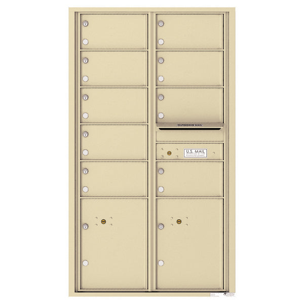 4C Commercial Mailbox, Wall Mt. USPS Approved, Total Tenant compartments 6, Total Parcel Lockers 2