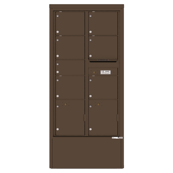 4C Commercial Mailbox, Free Standing, USPS Approved, Total Tenant compartments 7, Total Parcel Lockers 2