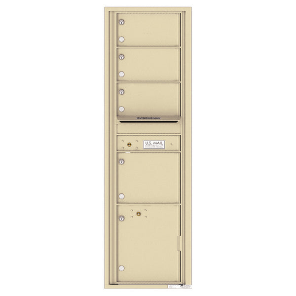 4C Commercial Mailbox, Wall Mt. USPS Approved, Total Tenant compartments 4, Total Parcel Lockers 1