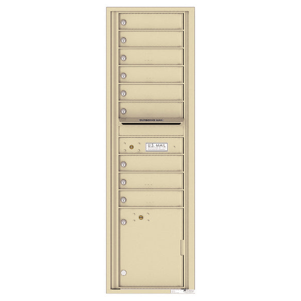 4C Commercial Mailbox, Wall Mt. USPS Approved, Total Tenant compartments 9, Total Parcel Lockers 1
