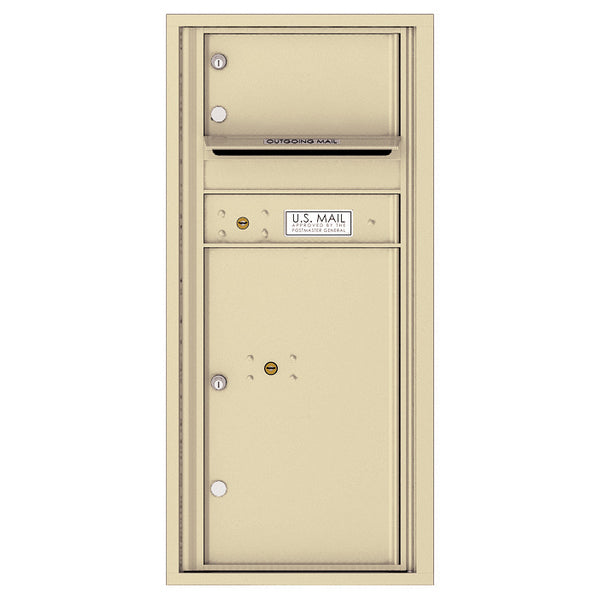 4C Commercial Mailbox, Wall Mt. USPS Approved, Total Tenant compartments 1, Total Parcel Lockers 1