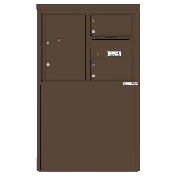 4C Commercial Mailbox, Free Standing, USPS Approved, Total Tenant compartments 2, Total Parcel Lockers 1