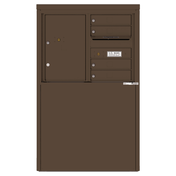 4C Commercial Mailbox, Free Standing, USPS Approved, Total Tenant compartments 4, Total Parcel Lockers 1