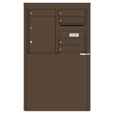 4C Commercial Mailbox, Free Standing, USPS Approved, Total Tenant compartments 5, Total Parcel Lockers 1