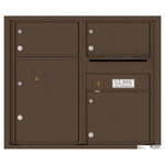 4C Commercial Mailbox, Wall Mt. USPS Approved, Total Tenant compartments  3, Total Parcel Lockers  1