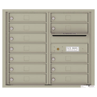 4C Commercial Mailbox, Wall Mt. USPS Approved, Total Tenant compartments  12