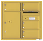 4C Commercial Mailbox, Wall Mt. USPS Approved, Total Tenant compartments  4, Total Parcel Lockers  1