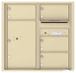 4C Commercial Mailbox, Wall Mt. USPS Approved, Total Tenant compartments  4, Total Parcel Lockers  1