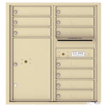 4C Commercial Mailbox, Wall Mt. USPS Approved, Total Tenant compartments  10, Total Parcel Lockers  1