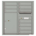 4C Commercial Mailbox, Wall Mt. USPS Approved, Total Tenant compartments  10, Total Parcel Lockers  1