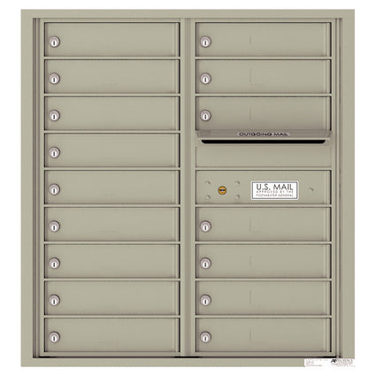 4C Commercial Mailbox, Wall Mt. USPS Approved, Total Tenant compartments  16