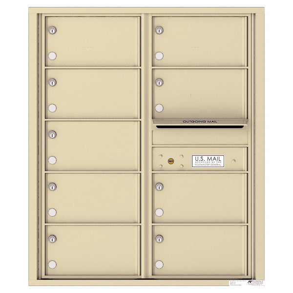 4C Commercial Mailbox, Wall Mt. USPS Approved, Total Tenant compartments  9