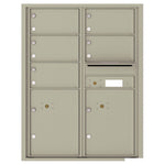 4C Commercial Mailbox, Wall Mt. USPS Approved, Total Tenant compartments  5, Total Parcel Lockers  2