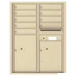 4C Commercial Mailbox, Wall Mt. USPS Approved, Total Tenant compartments  9, Total Parcel Lockers  2