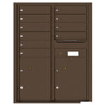 4C Commercial Mailbox, Wall Mt. USPS Approved, Total Tenant compartments  10, Total Parcel Lockers  2