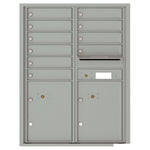 4C Commercial Mailbox, Wall Mt. USPS Approved, Total Tenant compartments  10, Total Parcel Lockers  2