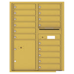 4C Commercial Mailbox, Wall Mt. USPS Approved, Total Tenant compartments  15, Total Parcel Lockers  1