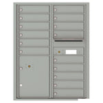 4C Commercial Mailbox, Wall Mt. USPS Approved, Total Tenant compartments  15, Total Parcel Lockers  1