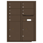 4C Commercial Mailbox, Wall Mt. USPS Approved, Total Tenant compartments  5, Total Parcel Lockers  2