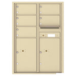 4C Commercial Mailbox, Wall Mt. USPS Approved, Total Tenant compartments  5, Total Parcel Lockers  2