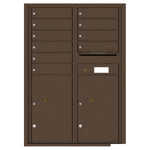 4C Commercial Mailbox, Wall Mt. USPS Approved, Total Tenant compartments  10, Total Parcel Lockers  2