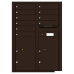 4C Commercial Mailbox, Wall Mt. USPS Approved, Total Tenant compartments  10, Total Parcel Lockers  2