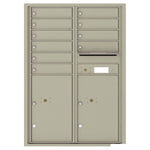 4C Commercial Mailbox, Wall Mt. USPS Approved, Total Tenant compartments  10, Total Parcel Lockers  2