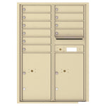 4C Commercial Mailbox, Wall Mt. USPS Approved, Total Tenant compartments  10, Total Parcel Lockers  2