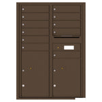 4C Commercial Mailbox, Wall Mt. USPS Approved, Total Tenant compartments  11, Total Parcel Lockers  2