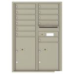 4C Commercial Mailbox, Wall Mt. USPS Approved, Total Tenant compartments  11, Total Parcel Lockers  2