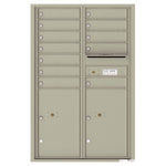 4C Commercial Mailbox, Wall Mt. USPS Approved, Total Tenant compartments  12, Total Parcel Lockers  2