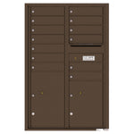 4C Commercial Mailbox, Wall Mt. USPS Approved, Total Tenant compartments  13, Total Parcel Lockers  2