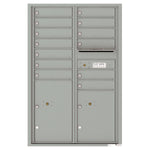 4C Commercial Mailbox, Wall Mt. USPS Approved, Total Tenant compartments  13, Total Parcel Lockers  2