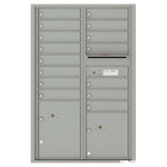 4C Commercial Mailbox, Wall Mt. USPS Approved, Total Tenant compartments  15, Total Parcel Lockers  2